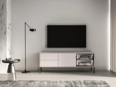 Produktbild von TV-Ständer aus Glas CALLISTA - Kaschmir