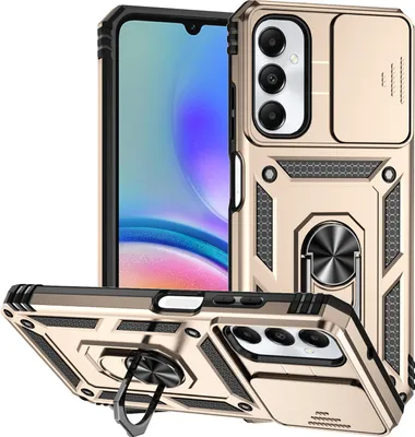 Obrázek produktu pro Pouzdro pro Samsung Galaxy A05S dvouvrstvé pouzdro s posuvným krytem kamery a prstencovým stojánkem Zlato