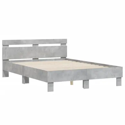 Obrázek produktu pro vidaXL Rám postele s čelem betonově šedý 120x190 cm materiál na bázi dřeva