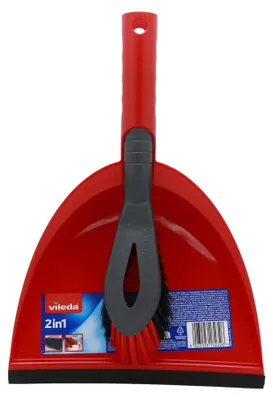 Produktbild von DuActiva Besen mit 2in1 Kehrset (rot/schwarz, 3-teilig)