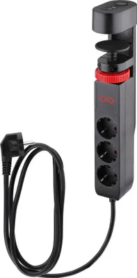 Image de IOIO 41211 IOIO SL 3000 3-fach Tischsteckdose 1,5 m schwarz mit USB-Buchse