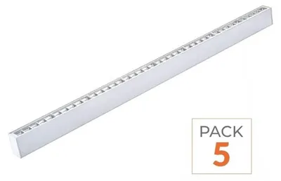 Produktbild von LED-Pendelleiste 120cm 35W Weiß (5er Pack) - Kaltweiß 6000K - 8000K