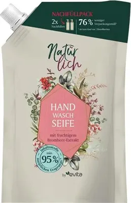 Produktbild von Hand-Waschseife Nachfüllbeutel Waldbeere 95% Natürlich Recycelbar