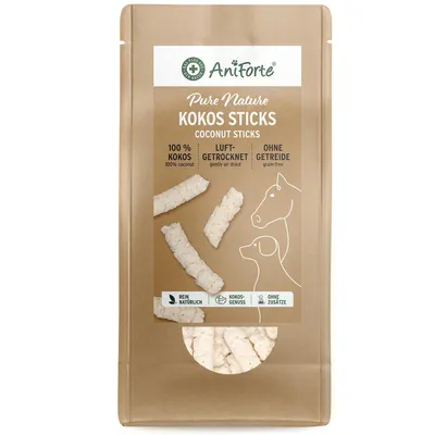 Produktbild von AniForte Kokos Sticks für Hunde & Pferde 500g - Hunde Kokosnuss Leckerli, getreidefreier Hundesnack, Hundekekse aus Kokosraspeln, Pferde Snacks