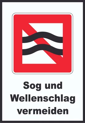 Produktbild von Sog und Wellenschlag vermeiden Symbol und Text A5 (148x210mm)