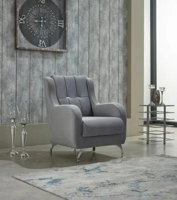Produktbild von Polstersessel Einsitzer Sessel Stoff Wohnzimmer Sitzer Moderne Grau