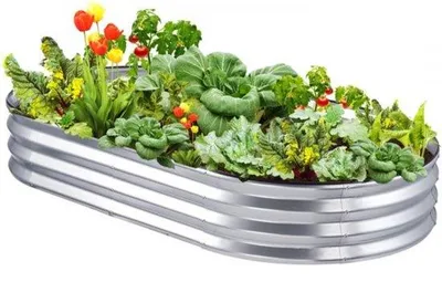 Produktbild von Gartenpflanzentopf - Blumenpflanzschale - Silber - 180x90x30cm - inkl. Zubehör