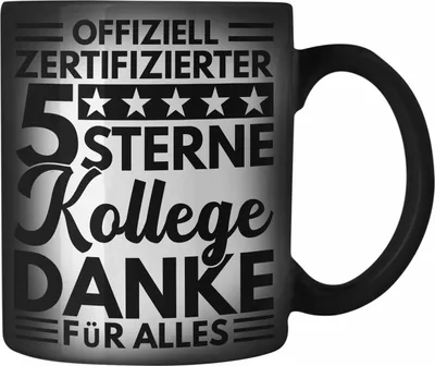 Produktbild von Trendation - Bester Kollege Der Welt Farbwechsel Zauber-Tasse Geschenk Abschied Neuer Job Kollege Geschenkidee Abschiedsgeschenk (Schwarz)
