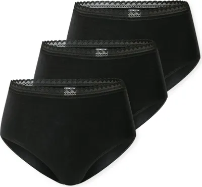 Produktbild von Schiesser Damen 3 er Pack Midi Gr. 46 schwarz
