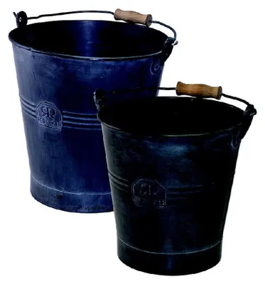 Produktbild von Redecker Eimer-2er Set, 5+10 l, schwarz, mit Holzgriff