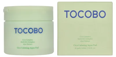 Produktbild von TOCOBO CICA CALMING AQUA PAD 60EA - Beruhigende und feuchtigkeitsspendende Gesichtspads
