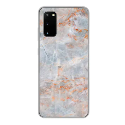Produktbild von MuchoWow® Handyhülle Schutzhülle Hülle für Samsung Galaxy S20 Marmor - Luxus - Orange Silikon Softcase Handy Hülle - Bild