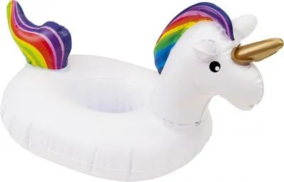 Produktbild von aufblasbarer Getränkehalter Einhorn 24 cm weiß