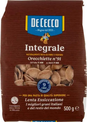 Produktbild von Pasta De Cecco Orecchiette integrali 91 Vollkorn italienisch Nudeln 500 g