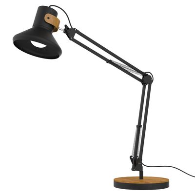 unilux BAYA BAMBOO LED-Schreibtischlampe schwarz/bambus 12,6 W