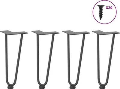 Obrázok produktu pre Nohy do vlasov pre konferenčný stolík 4 ks, antracitové 30 cm, masívna oceľ