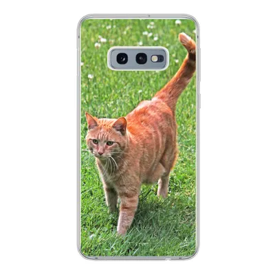 Produktbild von MuchoWow® Handyhülle Schutzhülle Hülle für Samsung Galaxy S10e Katze - Rot - Katze - Mädchen - Kinder - Jungen - Kind Silikon Softcase Handy Hülle - Handy