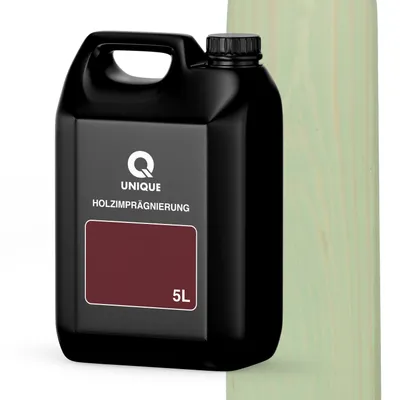 Produktbild von Q UNIQUE Holzimprägnierung  Olivgrün 5 L Holzschutz 2 In 1 Grundierung Mit Schutz Farbimprägnierung Imprägniermittel Innen & Außen