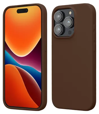 Produktbild von kwmobile Handyhülle für iPhone 15 Pro Hülle, für iPhone 15 Pro Case - Hülle Silikon - kabelloses Laden - Chocolate