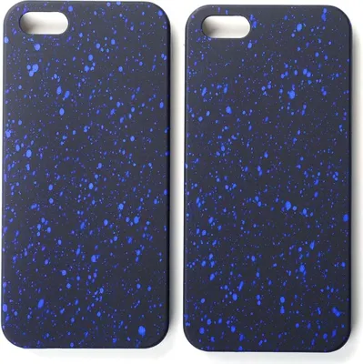 Image de Coque de protection, étui, bumper ou boîtier pour Apple iPhone 5, 5s, SE, motif étoiles en relief, couleur bleue