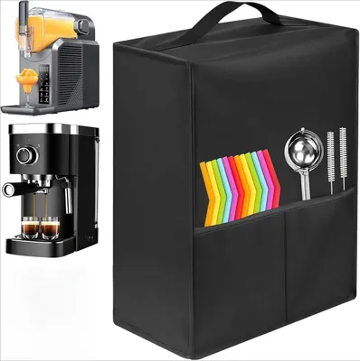 Produktbild von Eismaschine Abdeckung mit Seitentasche, Aufbewahrungstasche Staubschutzhülle für Eismaschinen aus 600D Oxford-Stoff, 42x46x19cm, für Ninja SLUSHi