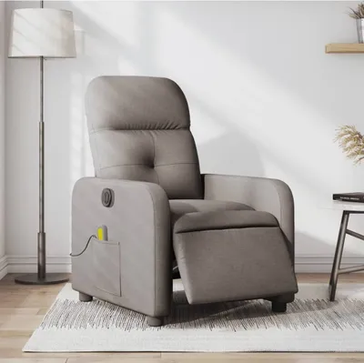 Produktbild von Design Massagesessel Elektrisch Taupe Stoff, Klassische Sessel 2024 Neu