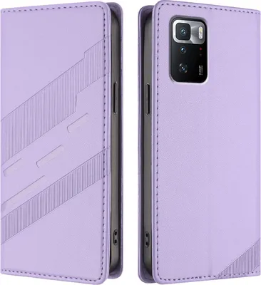 Produktbild von Hülle für Xiaomi Poco X3 GT, Kunstleder Brieftaschen Handyhülle mit Kartenfach und Standfunktion Violett