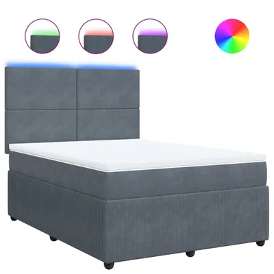 Produktbild von Boxspringbett mit Matratze Dunkelgrau 160x200 cm Samt