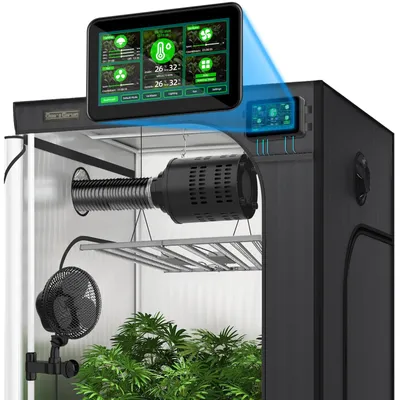 Produktbild von Oma´s Garten Grow Tent 120x60x180 cm im KOMPLETT-SET, SAMSUNG LED LEUCHTEN, 2in1 CARBON FILTER mit LÜFTER, SMART-CONTROLLER zum SMARTEN GROW