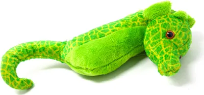 A plush toy seahorse on a white background.