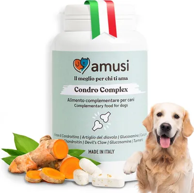 Produktbild von amusi Gelenktabletten Hund - Teufelskralle Hund Supplement, unterstützt Mobilität, schmiert die Knorpel, bekämpft Canine Dysplasie, Arthrose Linderung