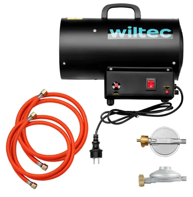 Gas-Heißluftkanon 15 kW mit Druckregler 700 mbar, 1,5 m Schlauch