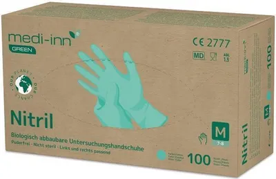 Produktbild von Medi-Inn GREEN Nitrilhandschuhe - biologisch abbaubar - 1000 Handschuhe Gr. XL