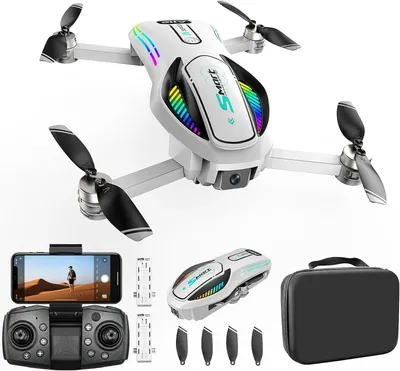 Produktbild von RC Drohne mit Doppelkameras 8K HD – WiFi Quadcopter für Kinder & Anfänger, GPS, Optical Flow, Hindernisvermeidung, Bürstenlose Motoren, 2 Akkus, Ein-Tasten-Start/Landung – A1182