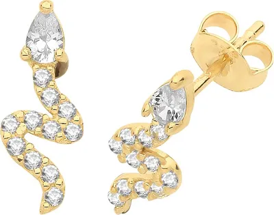 Produktbild von Funkige 9 Karat (375) Gold Damen - Paar Ohrstecker mit Zirkonia - 5mm*12mm; TRS26832