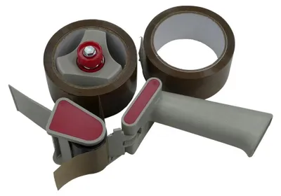 Klebebandabroller mit 2 Rollen, 66 m x 50 mm, Handabroller