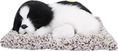 Productafbeelding van Simulatie van een slapende hond, decoratie, pluche speeltje, dier, bamboekool decoratie (zwart en wit)