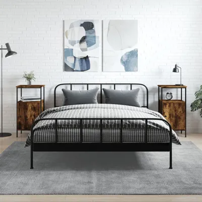 Zdjęcie produktu dla vidaXL Szafki nocne 2 szt. Dąb wędzony 41x31x80 cm Materiał drewnopochodny