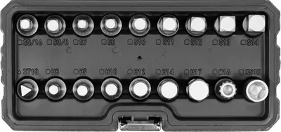 Produktbild von YATO Ölablassschraubenschlüssel-Set 18-teilig für den Ölwechsel am Auto