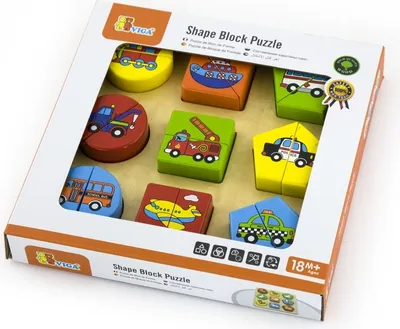 Zdjęcie produktu dla VIGA Puzzle Drewniane Układanka Klocki Pojazdy