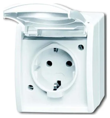 Obrázok produktu pre Busch-Jaeger 20 EBW-54, CEE 7/3, 2P+E, Biela, IP44, 250 V, 16 A
