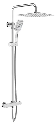 Produktbild von Duschsystem mit Thermostat, Chrom, 30 x 30 cm Regendusche, 3 Strahlarten