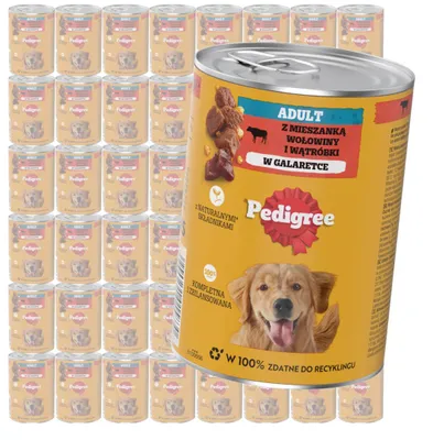 Zdjęcie produktu dla Pedigree Z Wołowiną I Wątróbką W Galaretce 48x400g Dla Dorosłych Psów Mokra Karma