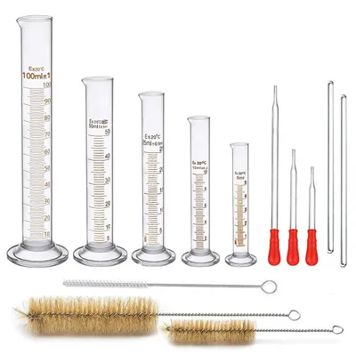 Messzylinder-Set, 13-tlg., Borosilikatglas, 5–100 ml