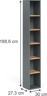 Produktbild von Hochregal Vicco Viktor Anthrazit/Goldkraft Eiche 30 x 188.6 cm, Model 55157