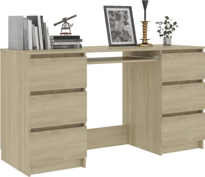 Immagine prodotto di Scrivania Sonoma in rovere 140x50x77 cm in materiale ligneo