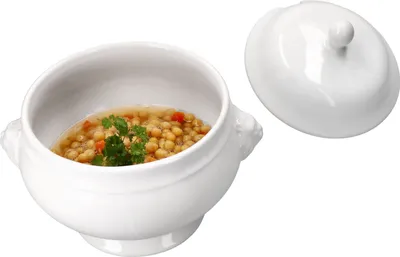 Produktbild von LEO Löwenkopf-Terrine 2L mit Deckel weiß XL-Suppenschale Steingut Schüssel