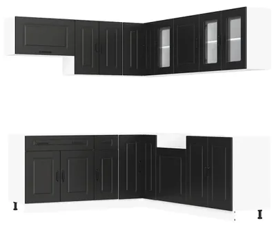 Produktbild von vidaXL 11-tlg. Küchenschrank-Set Kalmar Schwarz Holzwerkstoff