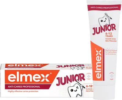 Produktbild von Elmex Anti-Karies Professional Junior Zahnpasta für Kinder von 6-12 Jahren, 75 ml