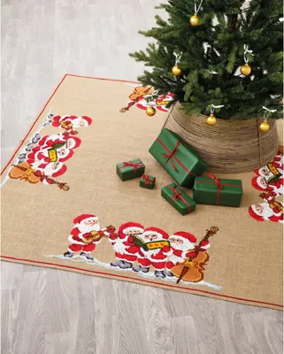 Produktbild von Permin Kreuzstich Stickpackung Weihnachtsbaumdecke "Elfenorchester", Zählmuster, 172x172cm